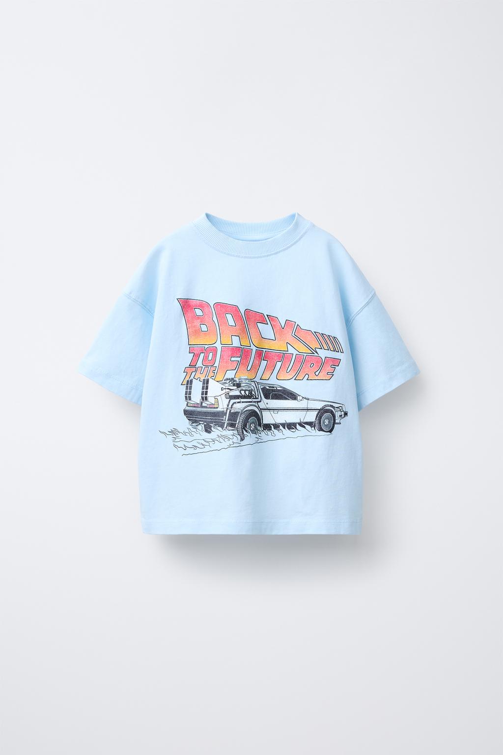 

Футболка back to the future ZARA, светло-синий