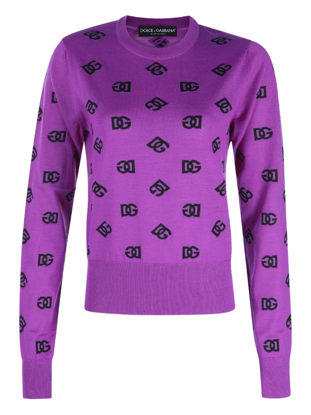 

Свитер с круглым вырезом и логотипом Dolce & Gabbana, фиолетовый