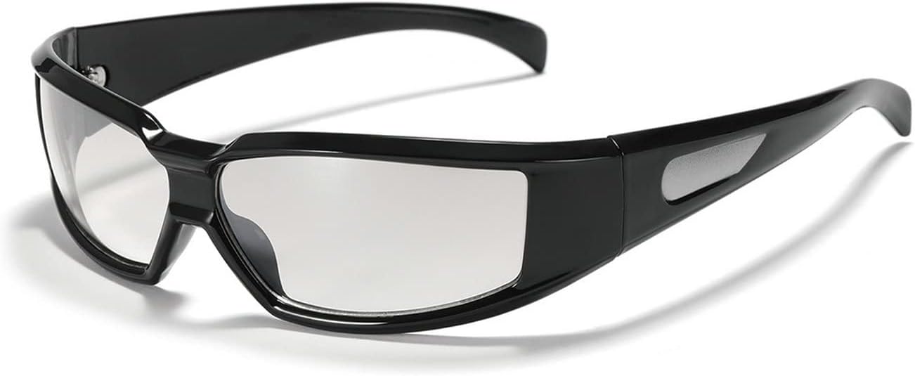 

Laureles Модные солнцезащитные очки в стиле Y2K для женщин, винтажные панк-очки 2022 года, большие солнцезащитные очки для мужчин, стильные очки с защитой от УФ-излучения UV400, Black-silver