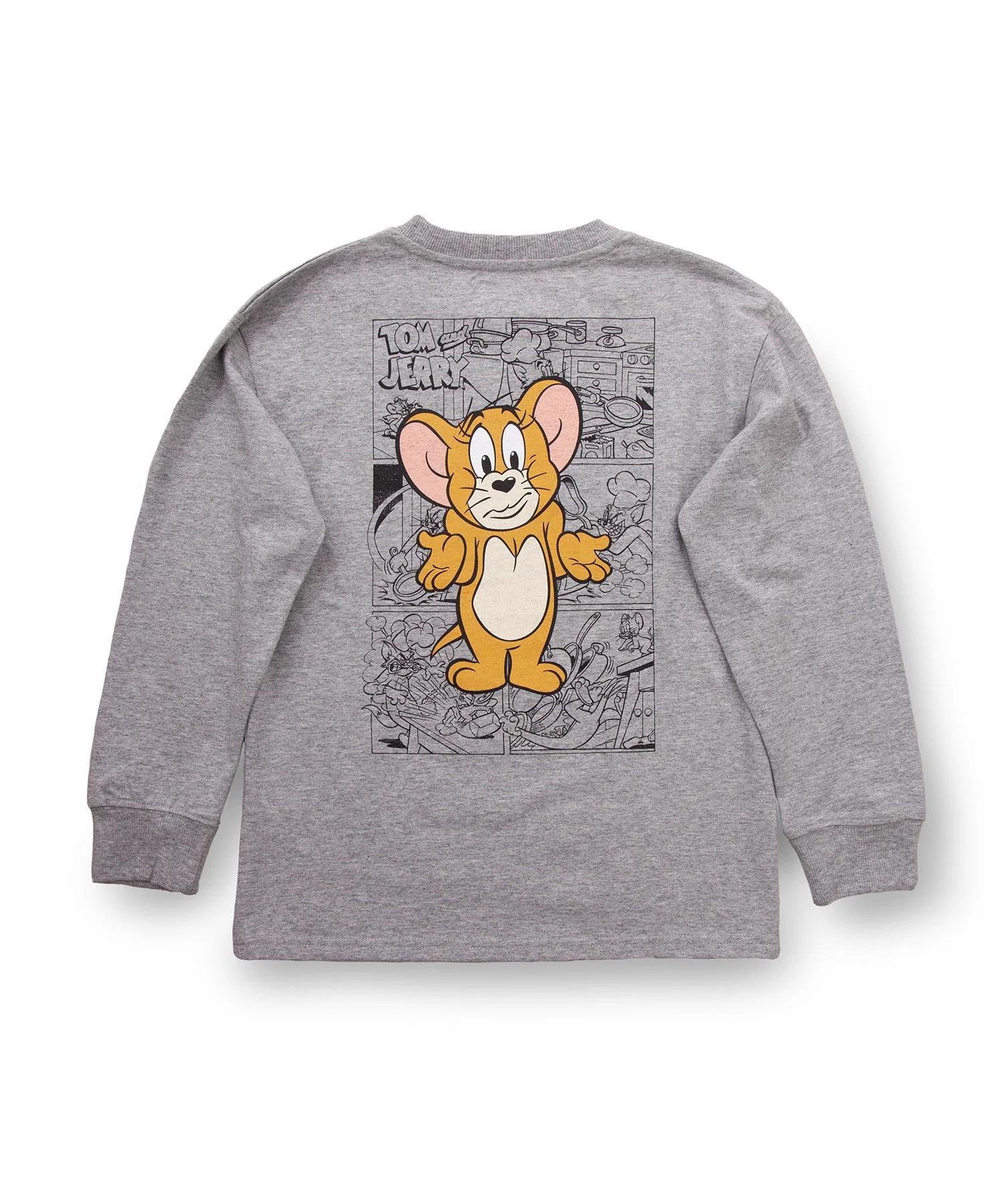 Детская хлопковая футболка TOM&JERRY с принтом лаймового цвета — фото 3