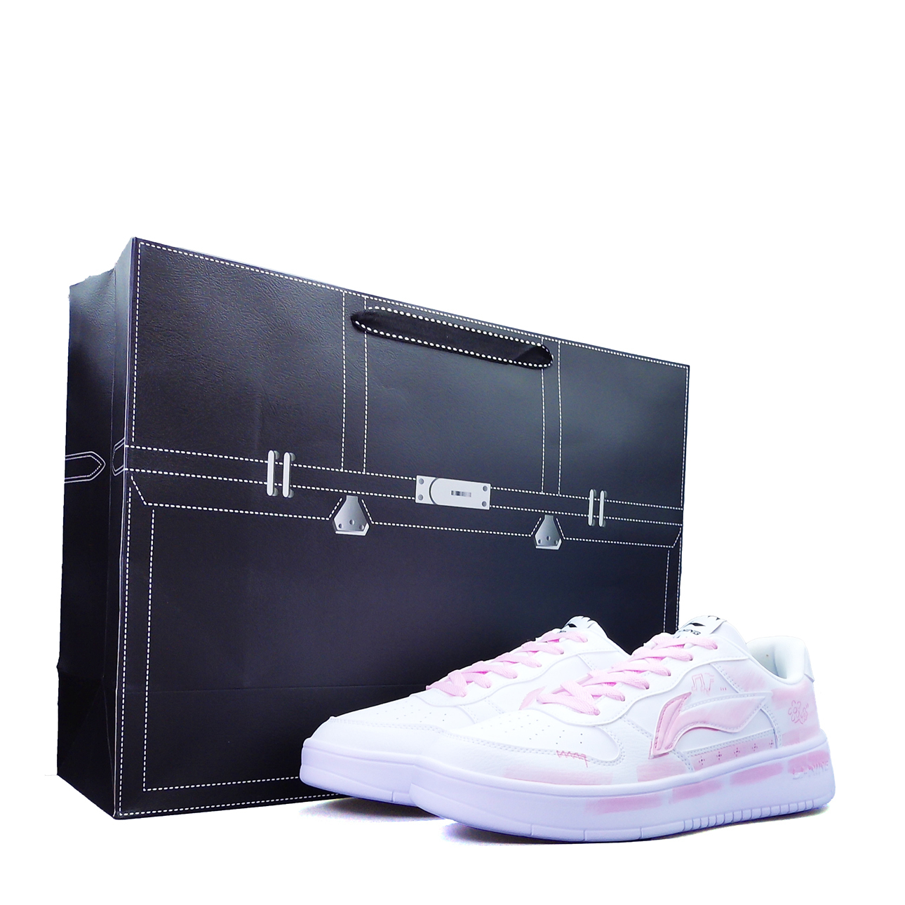 

LINING Лининг Понтун Боутс устойчивые к истиранию, легкие и дышащие низкие скейтерские кроссовки унисекс бело-розовые, цвет White