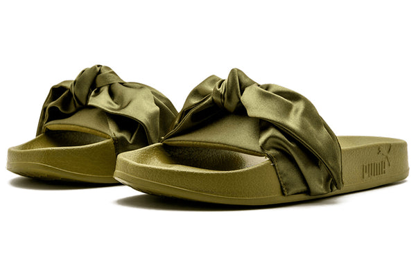 Тапочки fenty x bow slide 'olive' Puma, коричневый — фото 2