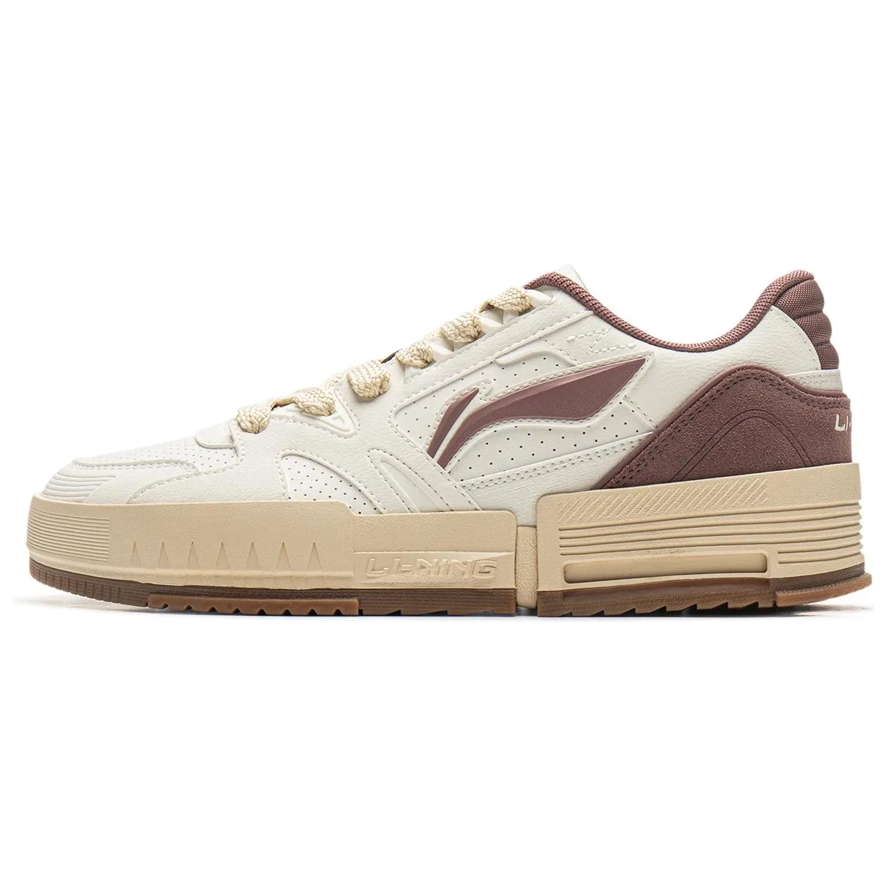 Кроссовки для скейтбординга Li-Ning Inner Side Slip Resistant Cushioning Abrasion Resistant мужские бело-коричневые