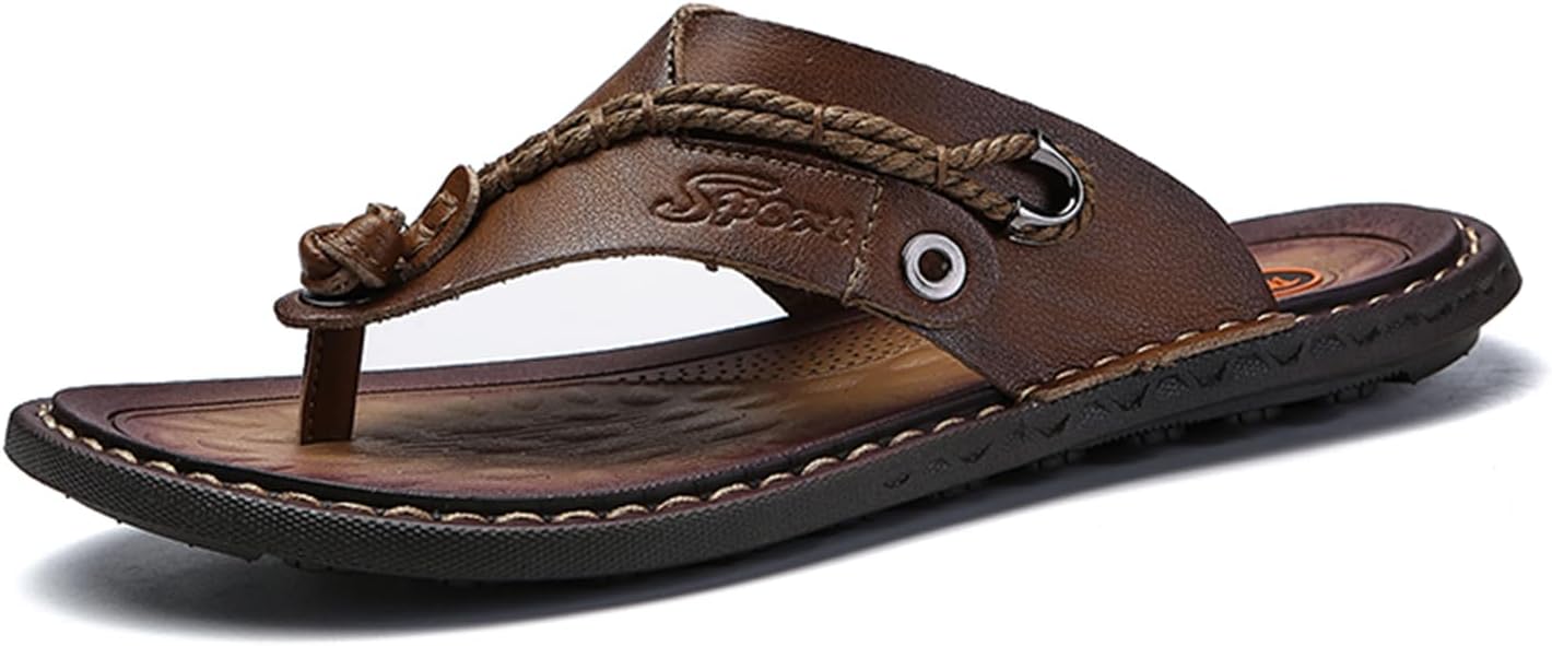 

Мужские сандалии CHUUMEE для дома и улицы, пляжные шлепанцы, повседневные кожаные шлепки на мягкой подошве, хаки