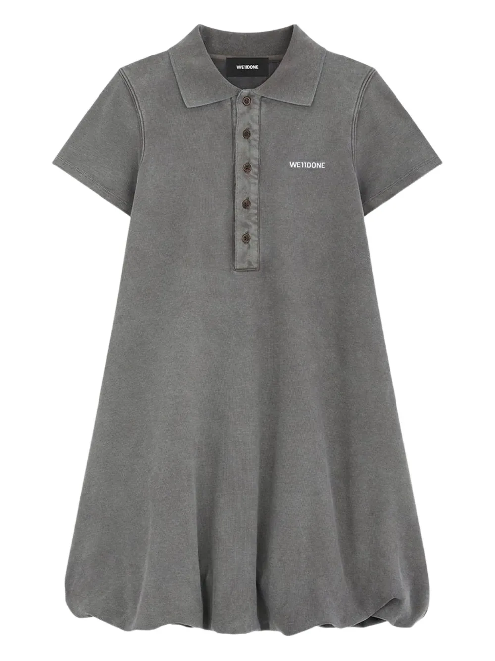 

Платье-поло с вышитым логотипом We11done, серый