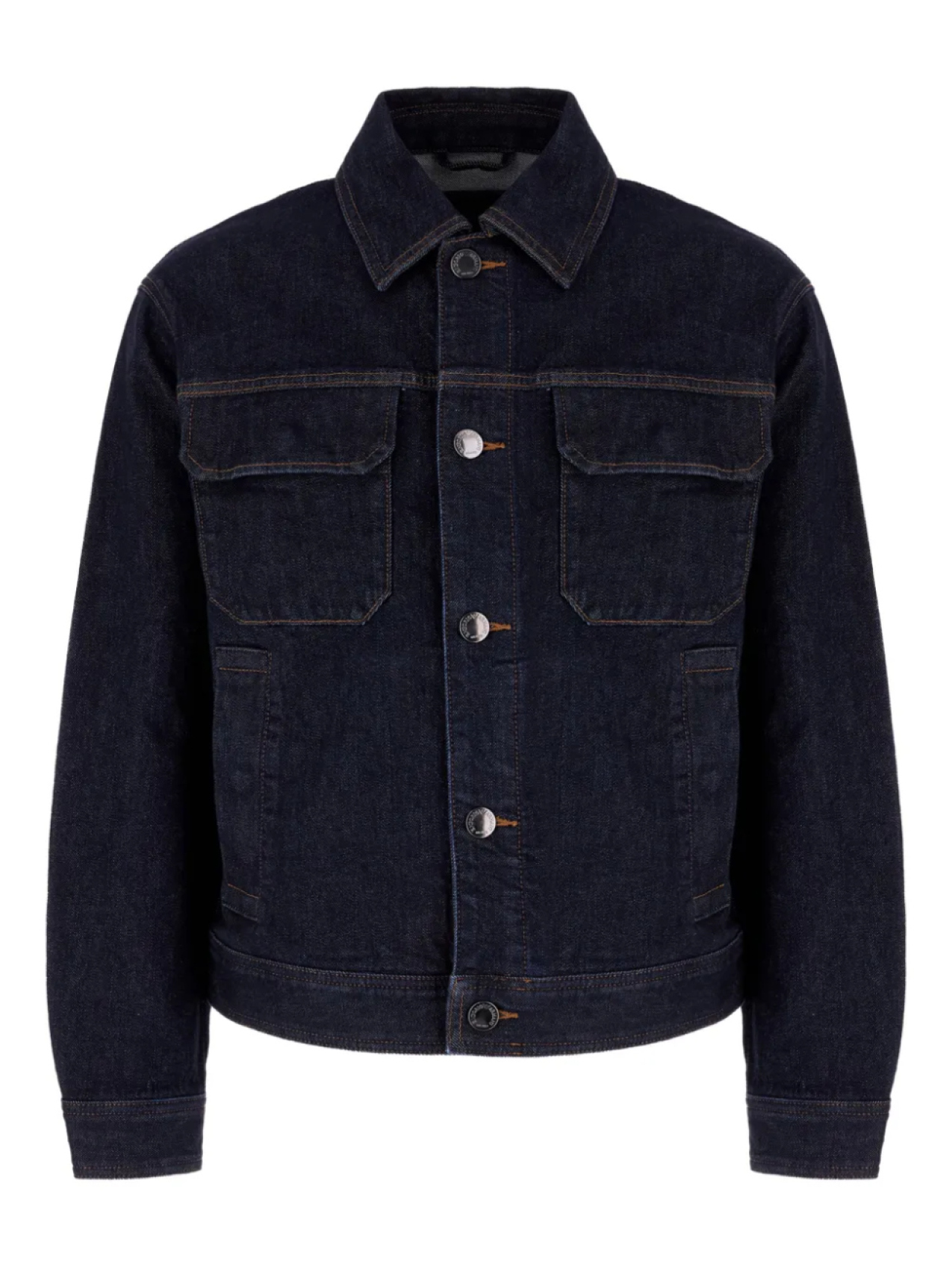 

Джинсовая куртка с логотипом Emporio Armani и пуговицами, синий