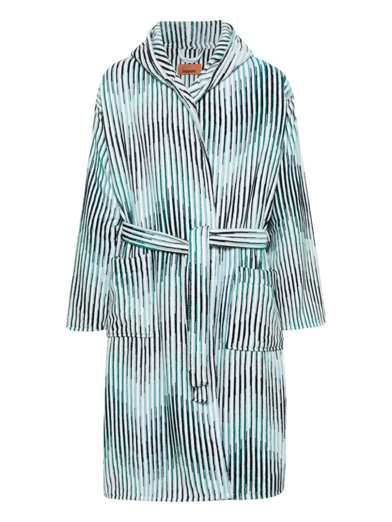 

Missoni Home полосатый халат в рубчик, синий