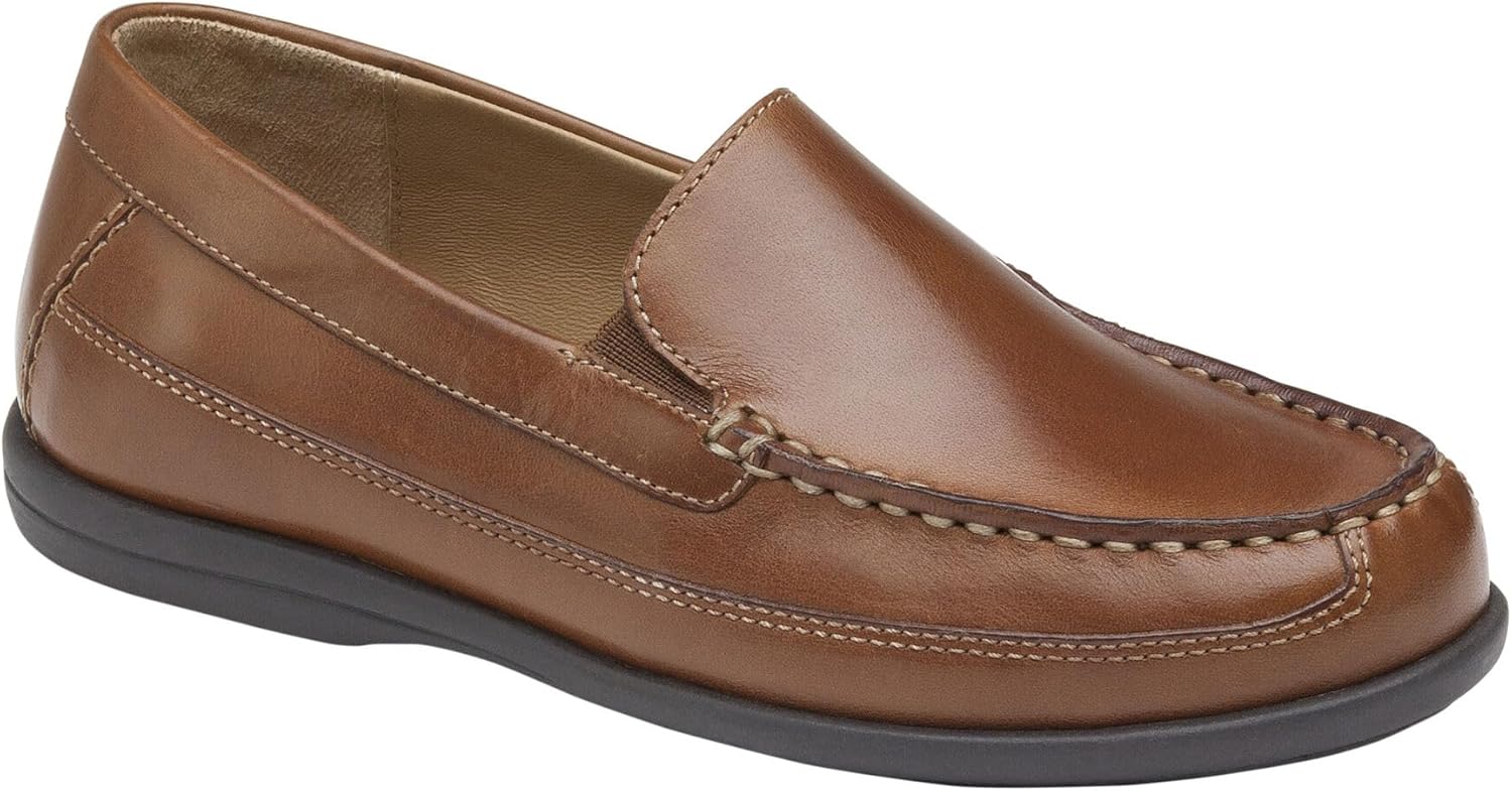Детские повседневные лоферы Johnston Murphy Big Kid Locklin Venetian для мальчиков Johnston & Murphy, Tan Full Grain Leather — фото 2