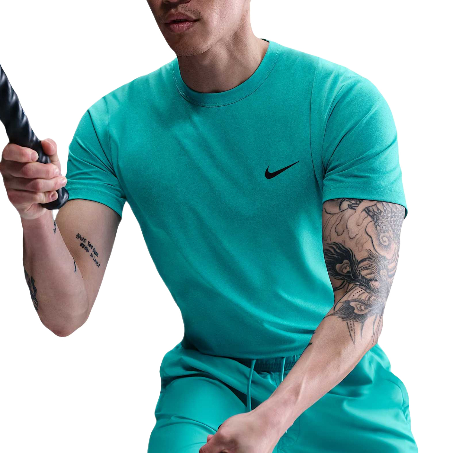 Nike Футболка Dri FIT мужская зеленая — фото 2