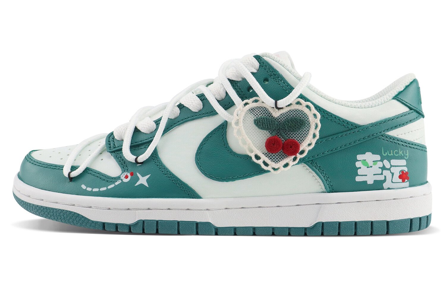 

Кроссовки Nike Dunk Skateboarding Shoes Women's Low-top Green/White, зеленый