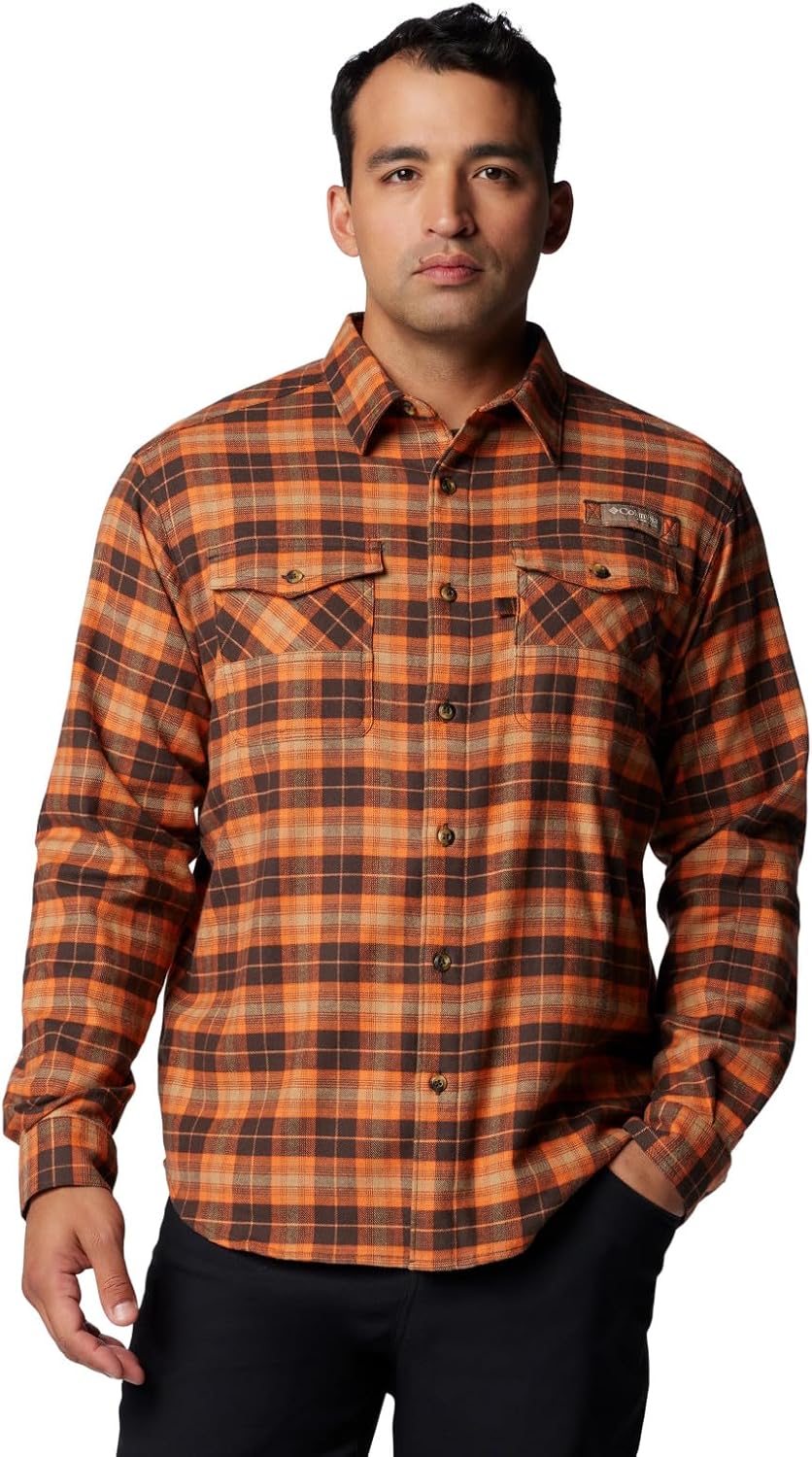 

Columbia мужская фланелевая рубашка Roughtail Stretch с длинным рукавом, Cordovan Ombre Tartan
