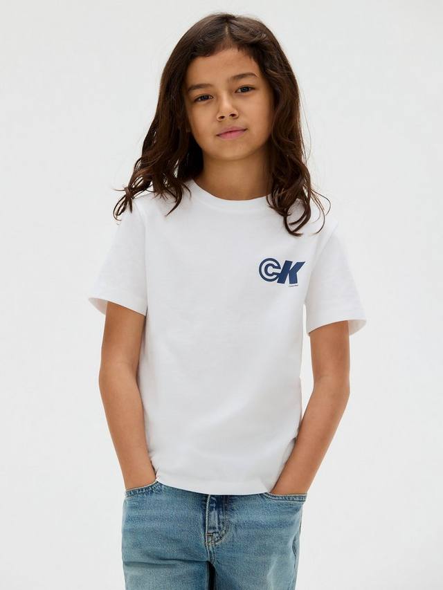 

Детская футболка с логотипом Calvin Klein, Bright White
