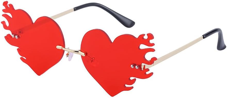 

Женские солнцезащитные очки без оправы в форме сердца. Модные солнцезащитные очки без оправы для женщин. Стильные солнцезащитные очки с изображением разбитых сердец WNCKSQ, C3red