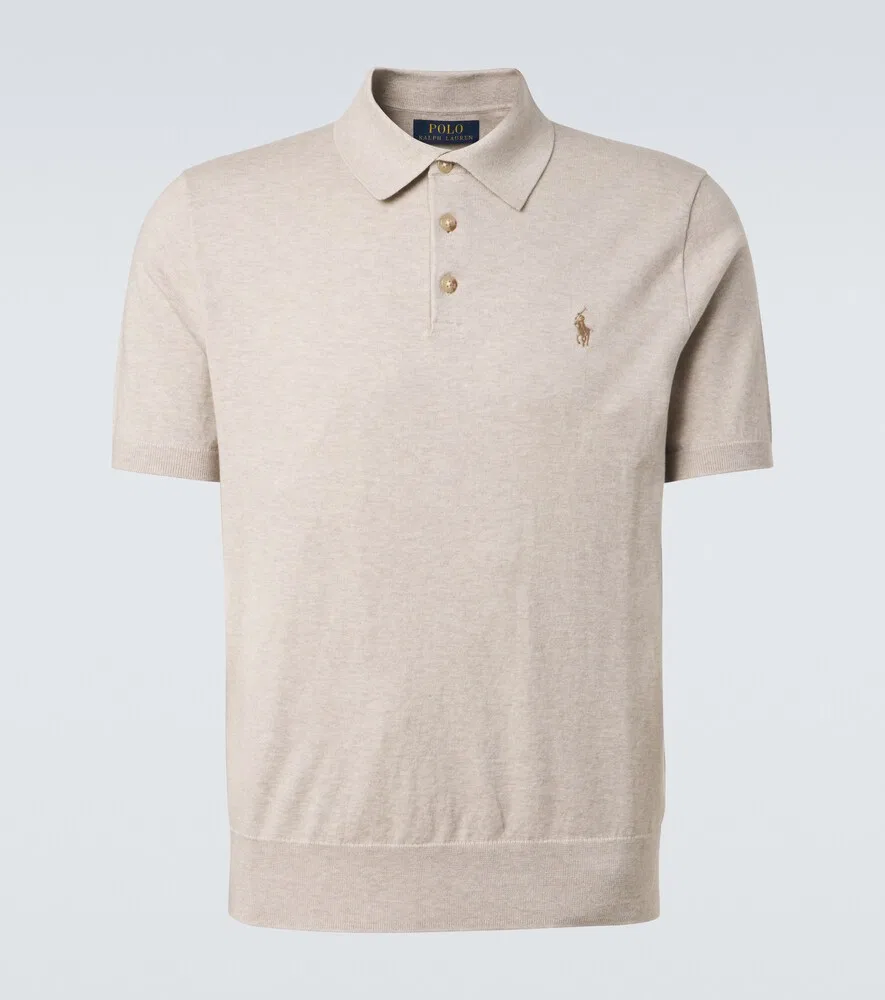 Хлопковая рубашка поло Polo Ralph Lauren, бежевый