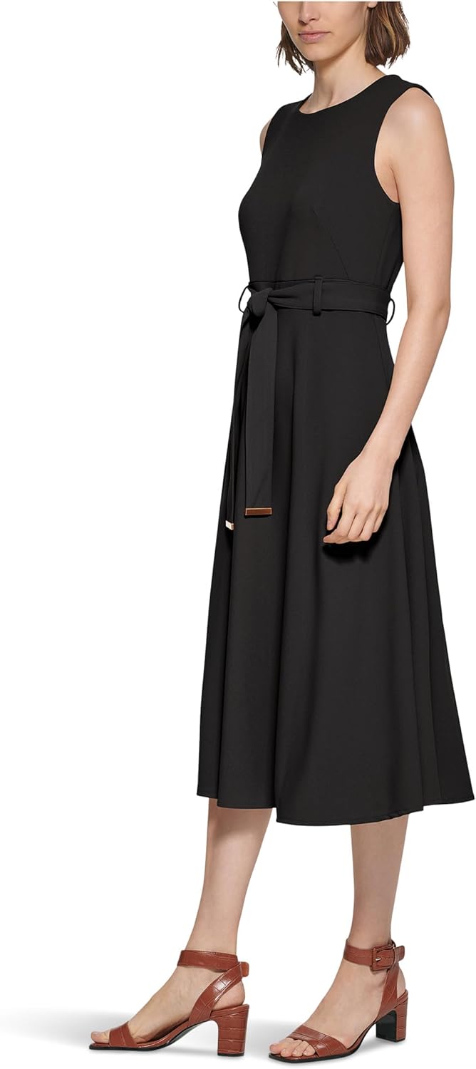 Женская безрукавка Calvin Klein Scuba Crepe Self Tie Aline, Black — фото 2