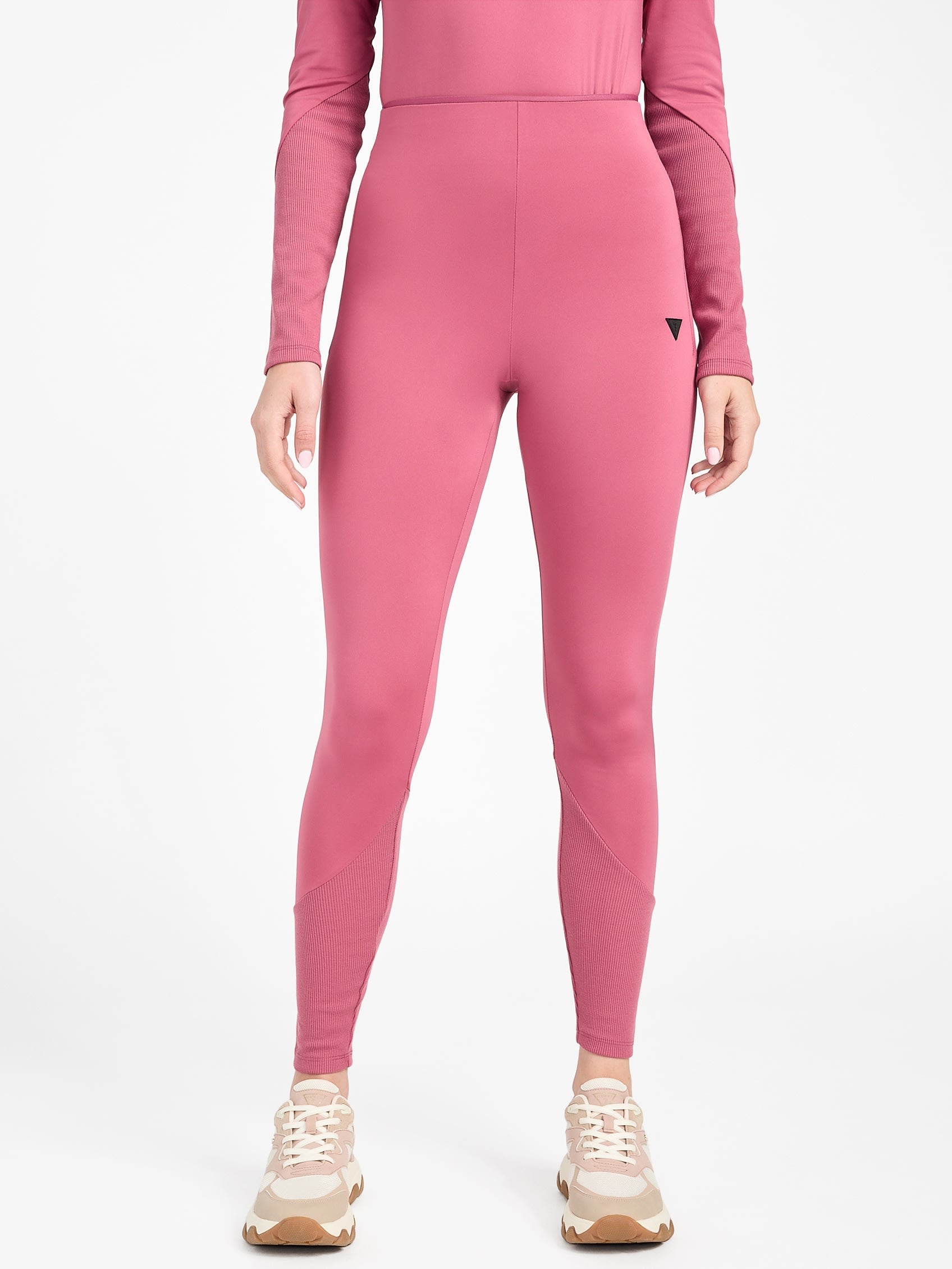 

Леггинсы Anais с ребристыми вставками Guess Factory, цвет envy pink