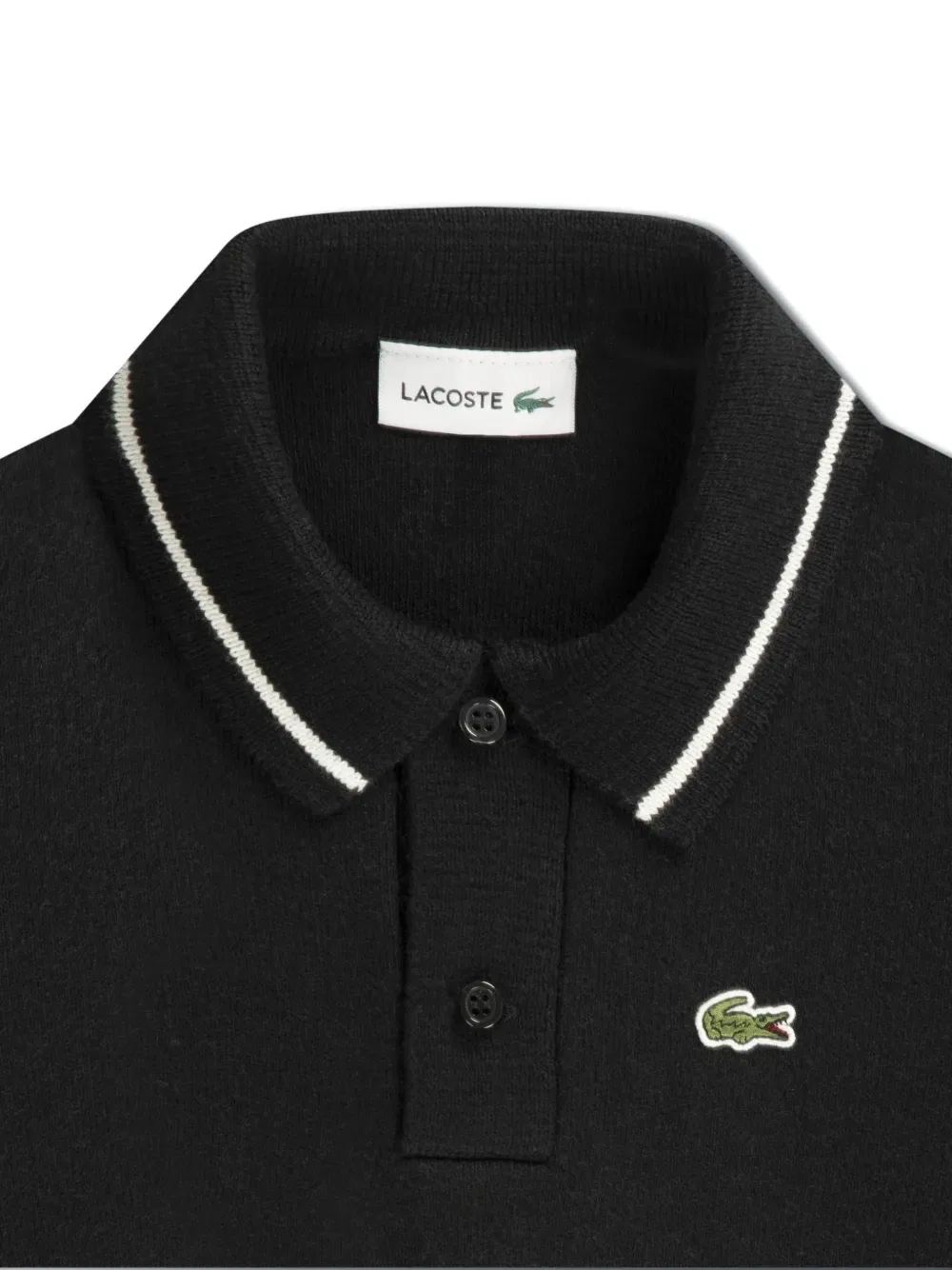 Полосатая рубашка поло Lacoste Kids, черный — фото 4