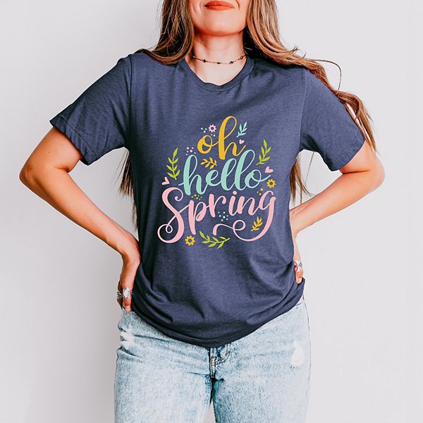 

Футболка с коротким рукавом Oh hello spring Simply Sage Market, Heather Navy