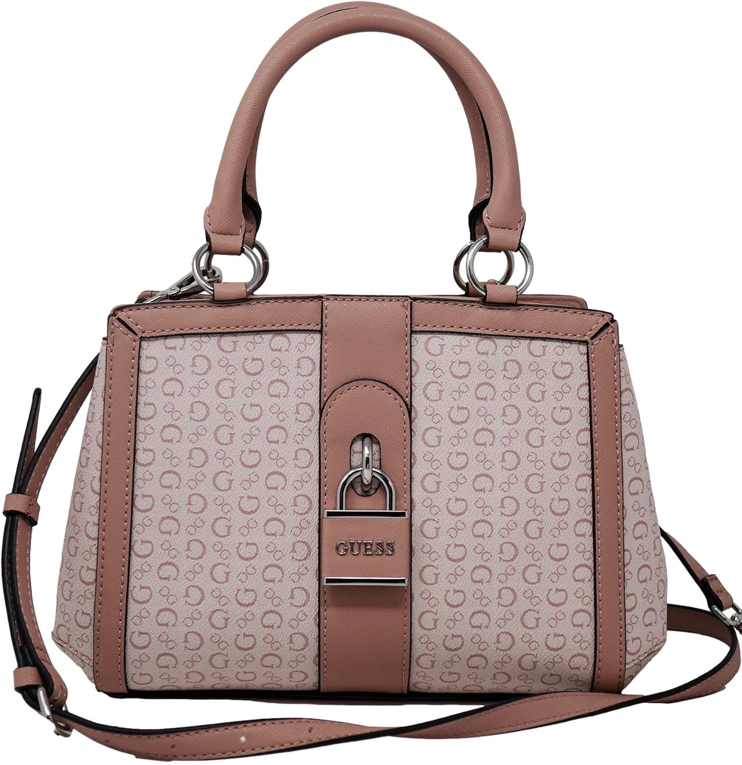 

Женская сумка-саквояж GUESS с замком Larsa Lock Charm Rose Pink Logo