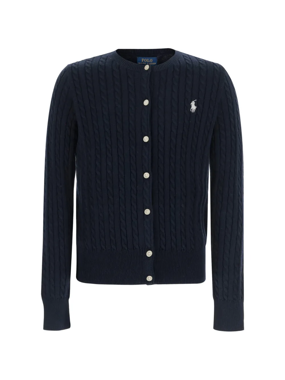 

Кардиган с круглым вырезом и вязкой в стиле "косы" Polo Ralph Lauren Kids, синий