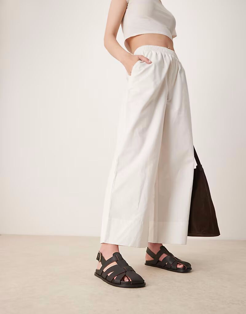 Туфли-лодочки Midas Fisherman ASOS DESIGN из черной кожи — фото 4