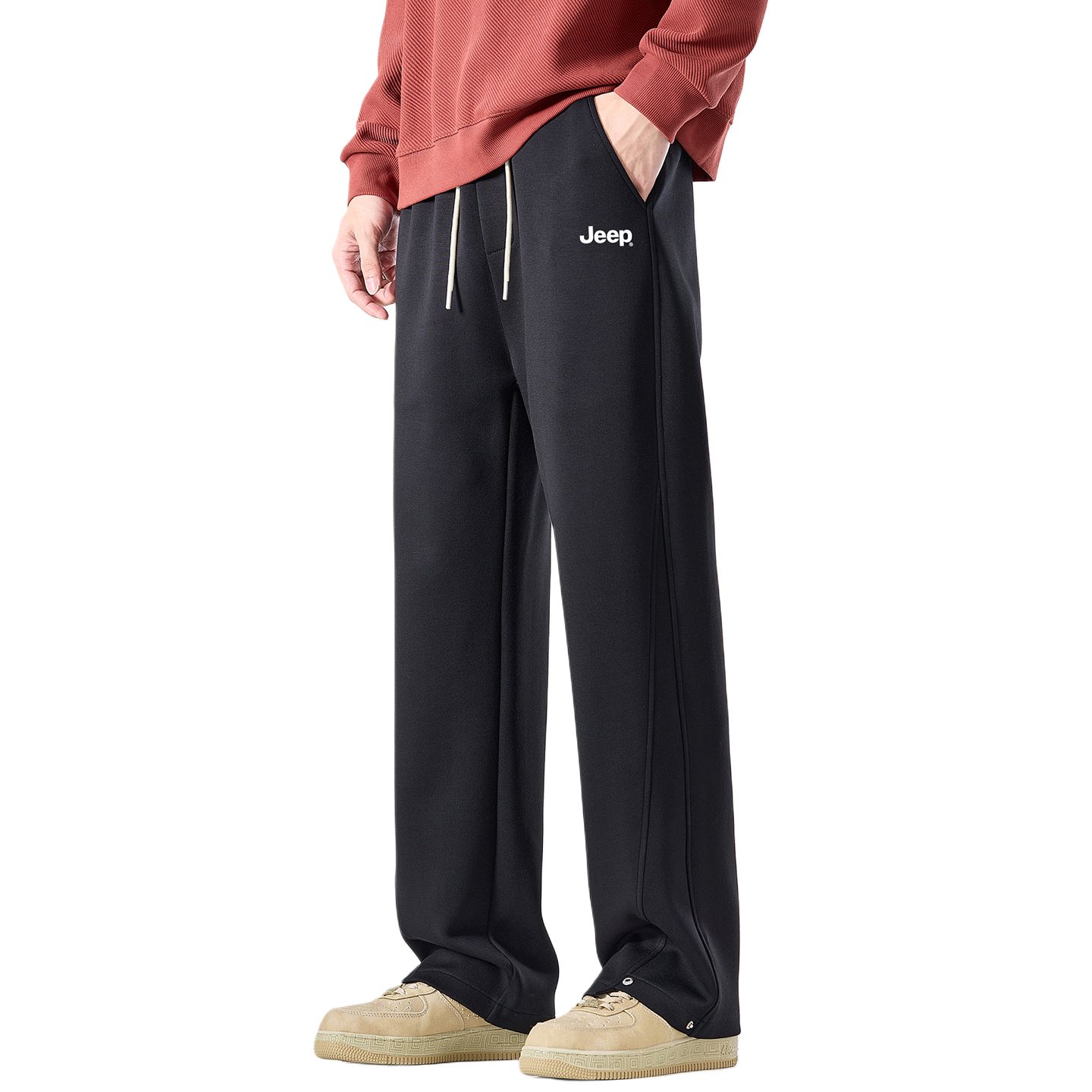 

Повседневные брюки Unisex Moderate Straight Fit Jeep, черный