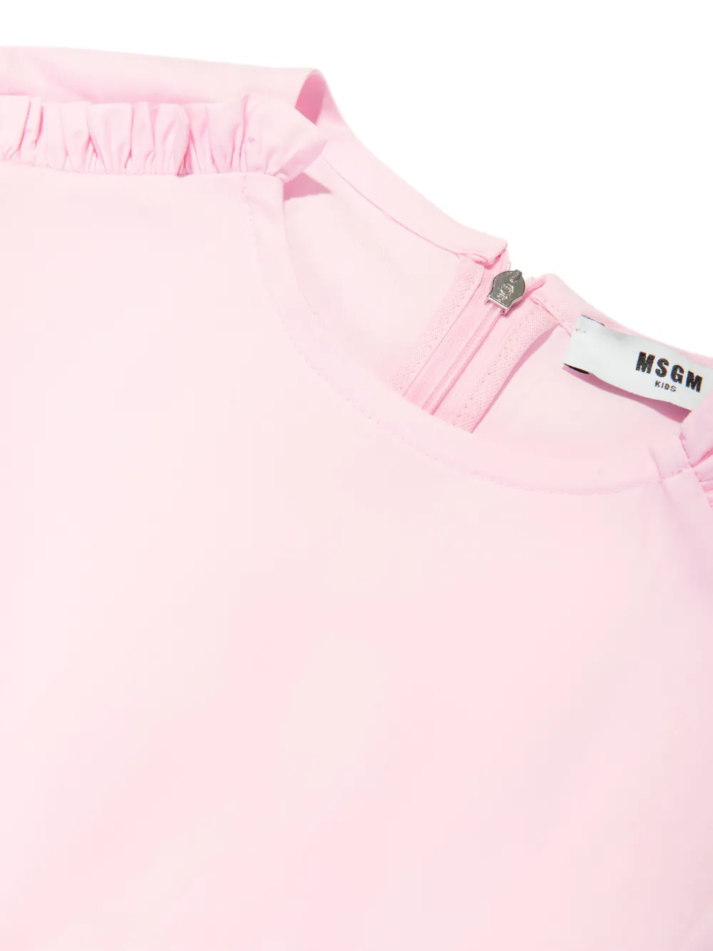 Платье с оборками и вышитым логотипом MSGM Kids, зеленый — фото 3