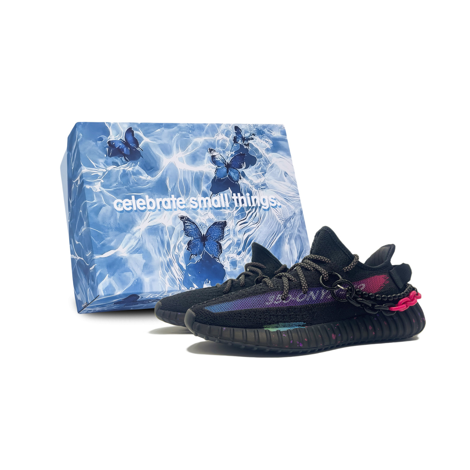 

Adidas Originals Изи Бост 350 В2 Нескользящие легкие низкие повседневные кроссовки унисекс черный розовый розовый - черный, цвет Black (,)