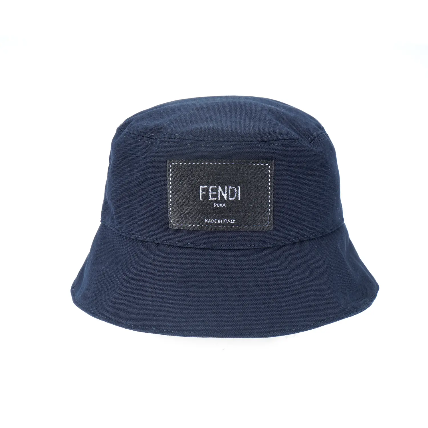 FENDI Кепка-ведро с узкими полями и нашивкой с логотипом, Blue — фото 3