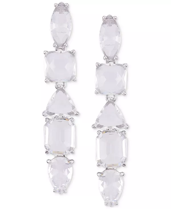 

Серьги-Подвески из кристаллов смешанной огранки Guess, silver