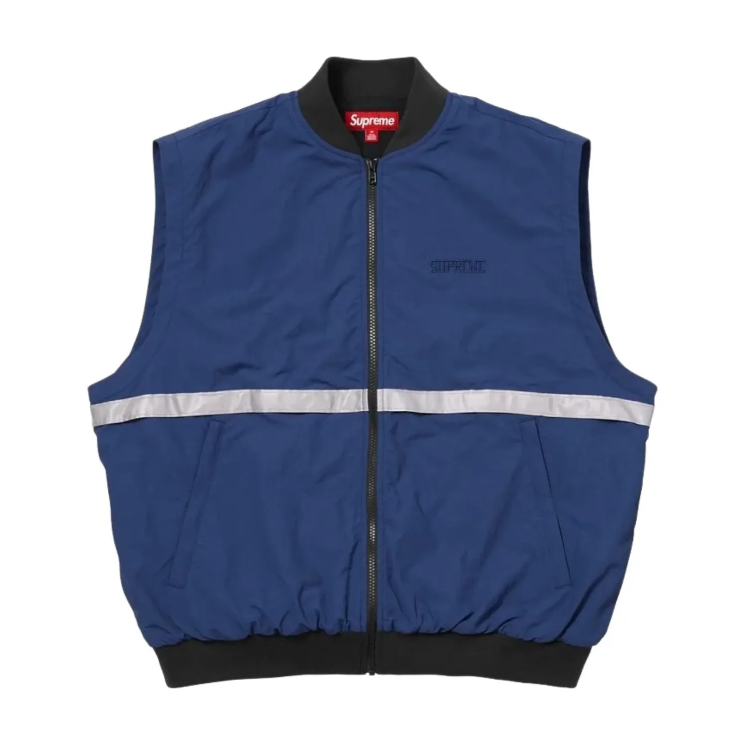 Куртка Supreme SS26 с отстегивающимися рукавами и светоотражающими полосами, темно-синяя () — фото 4
