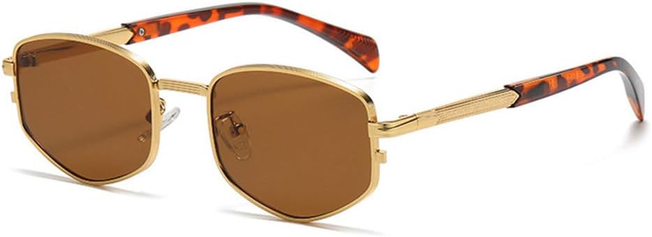 

Ретро-многоугольные металлические солнцезащитные очки для женщин, роскошные, модные градиентные, с защитой от УФ-излучения UV400, мужские солнцезащитные очки HVTVTLA, Golden Tea