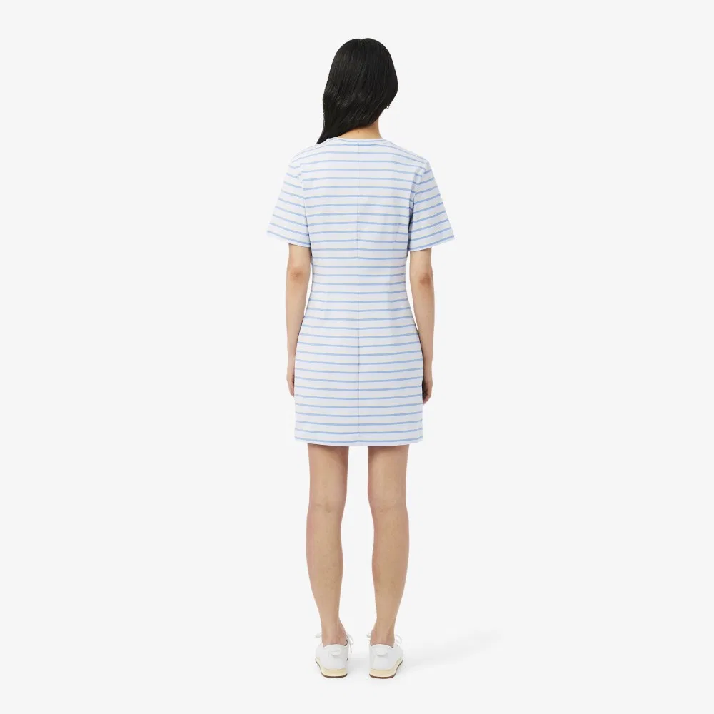 Платье Lacoste мини полоска, синее — фото 4