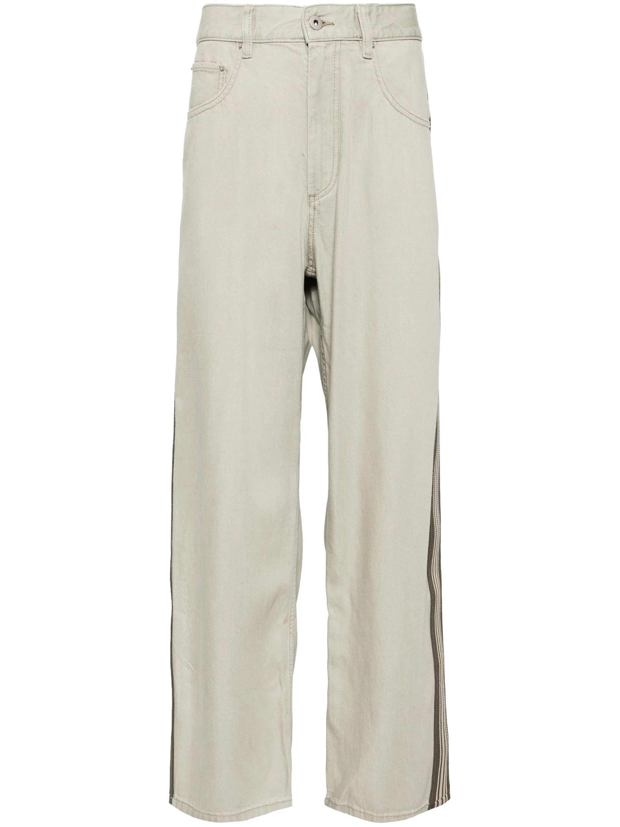 

Прямые джинсы с лампасами Croquis, зеленый