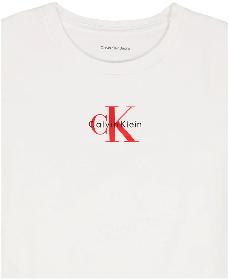 Футболка с коротким рукавом для девочек 8-16 лет Calvin Klein, белый — фото 3