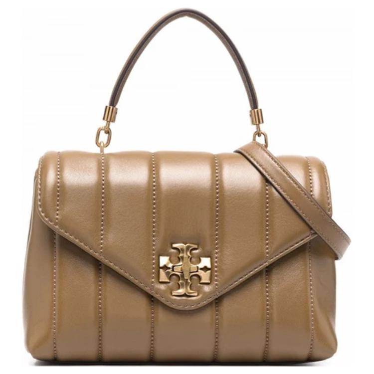 

Сумка через плечо Kira Leather, Кроссбоди, Женская Сумка Трампет Браун TORY BURCH