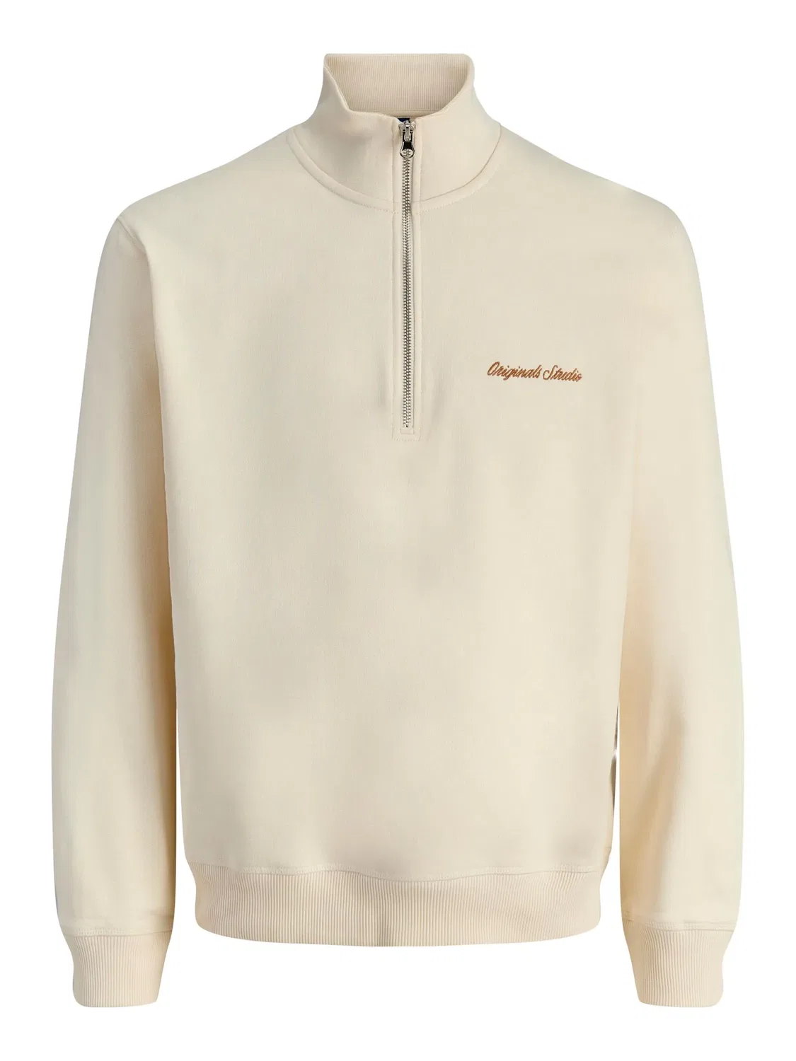 Свитшот с полузамком, JACK & JONES Junior, античный белый