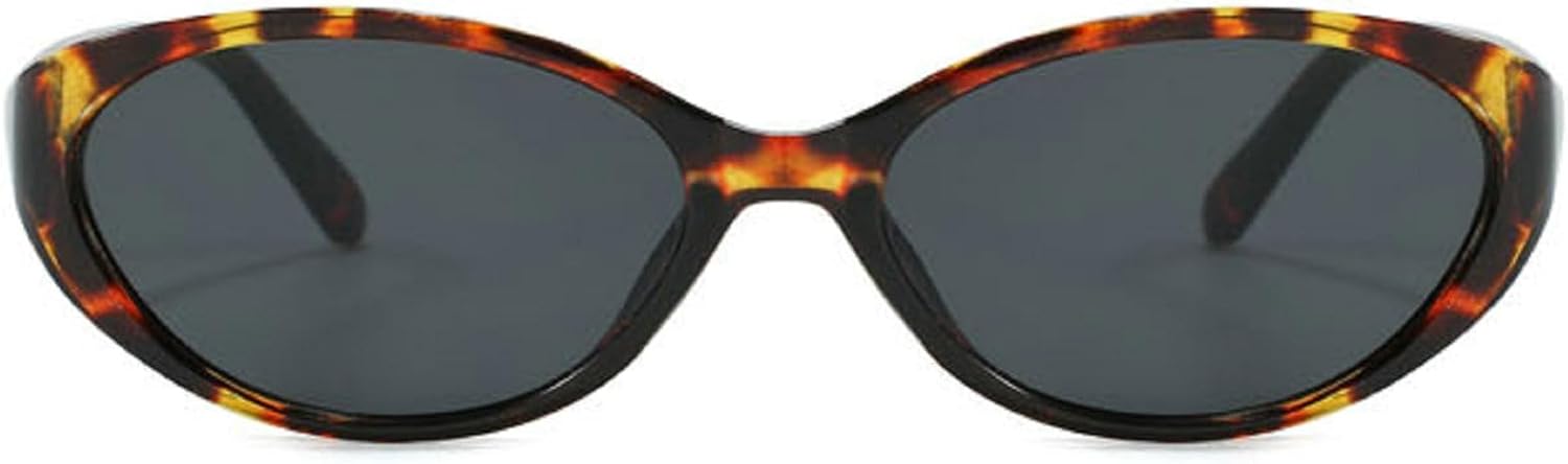 

Ретро овальные солнцезащитные очки для женщин 2025 года, стильные женские солнцезащитные очки в стиле 90-х, винтажные солнцезащитные очки с защитой от УФ-излучения UV400 mincl, Leopard Gray