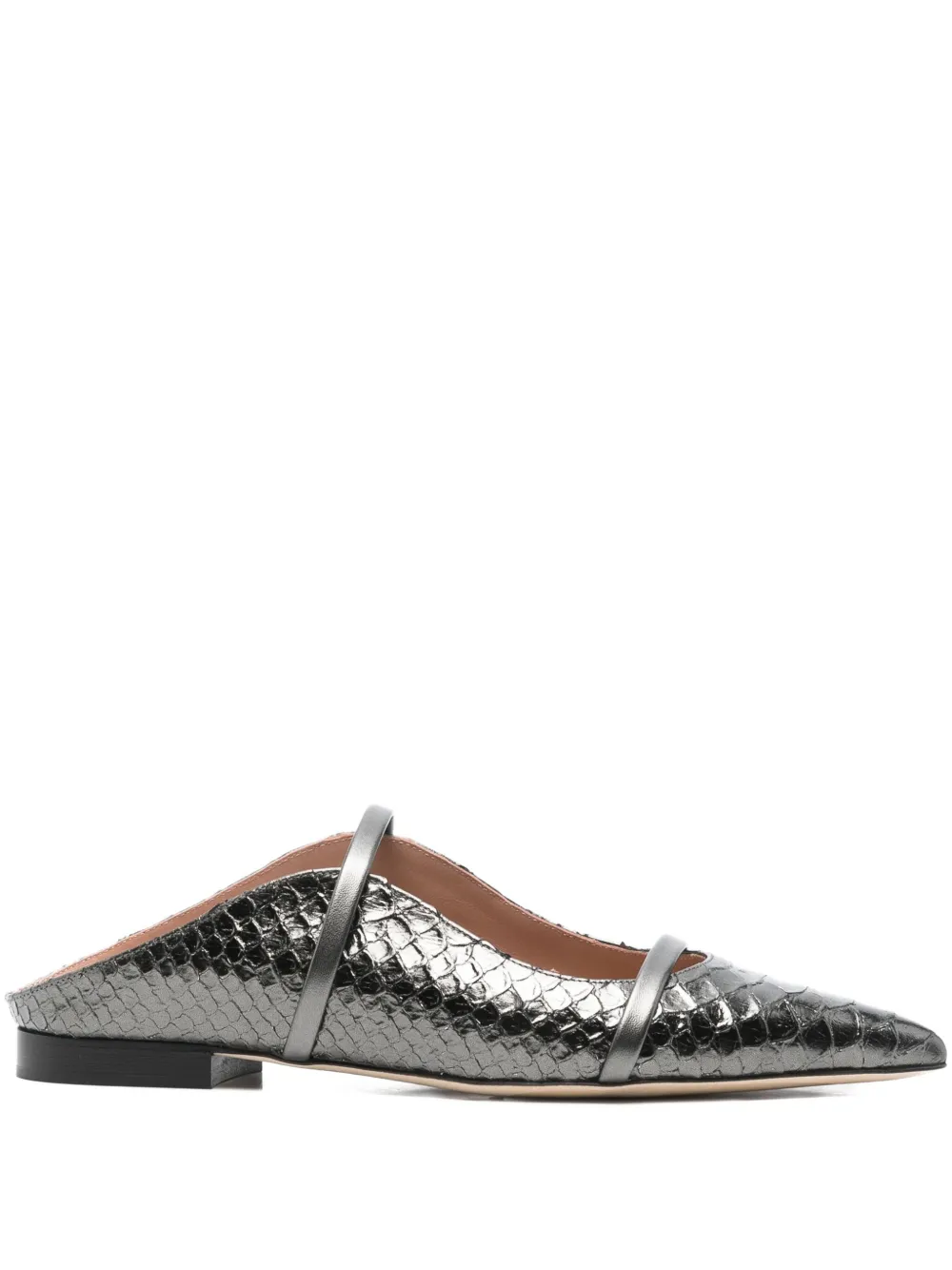 Кожаные туфли с острым носком Malone Souliers, серый