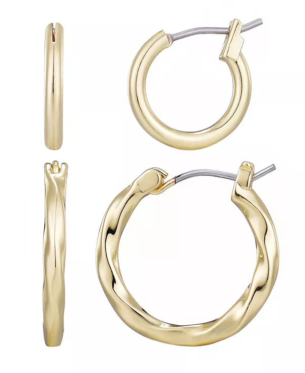 

Комплект позолоченных серег-колец Adornia, gold