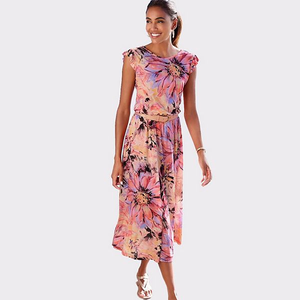 

Женское платье с рукавами-крылышками Lascana, Pink Printed