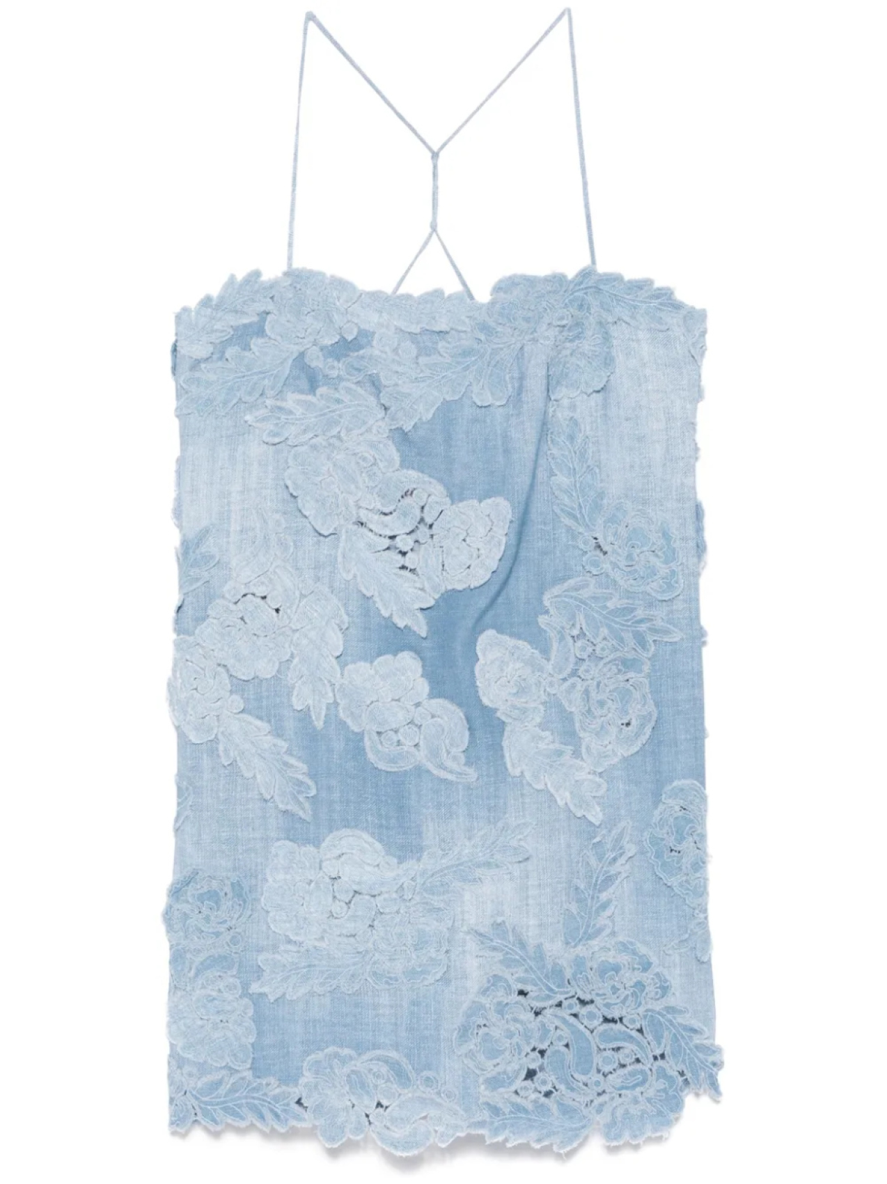 

Ermanno Scervino платье мини с цветочной аппликацией, синий