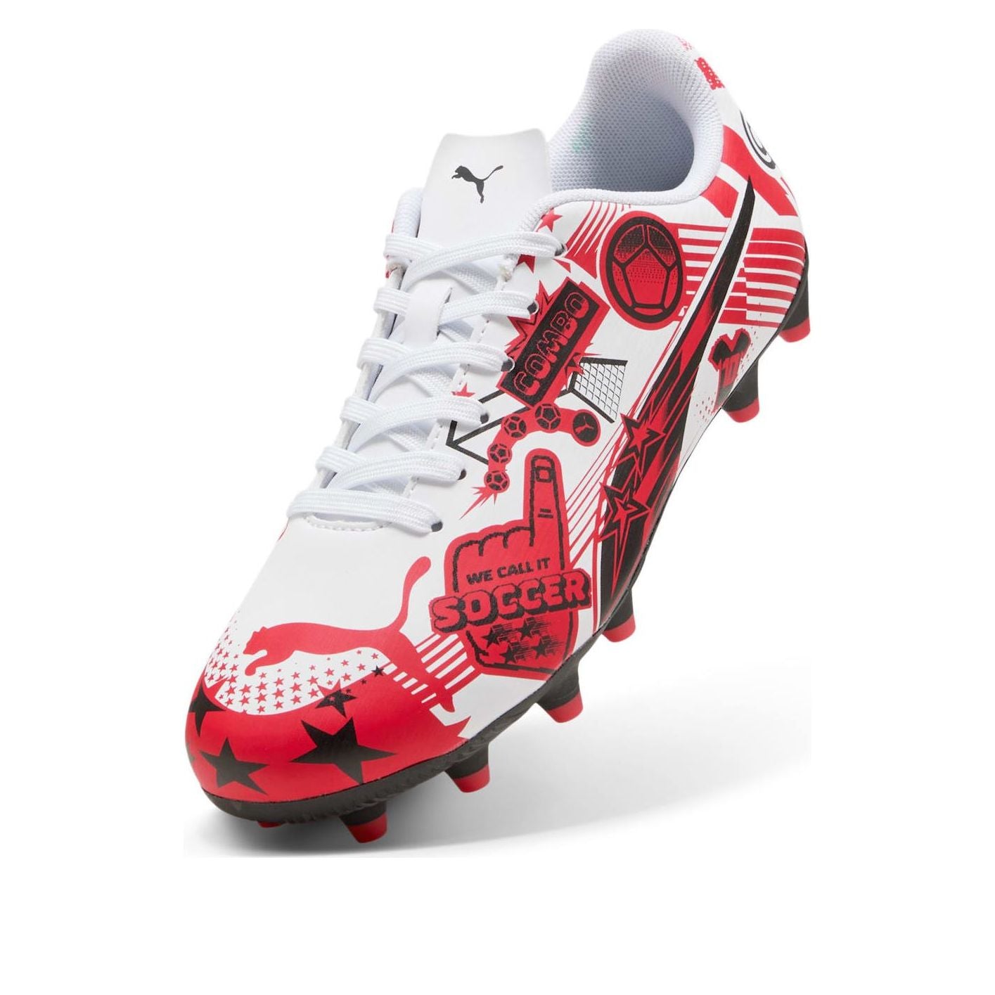 Кроссовки (GS) PUMA x Christian Pulisic Ultra Legacy FG/AG 'Allover Print - White Red Black' — фото 3