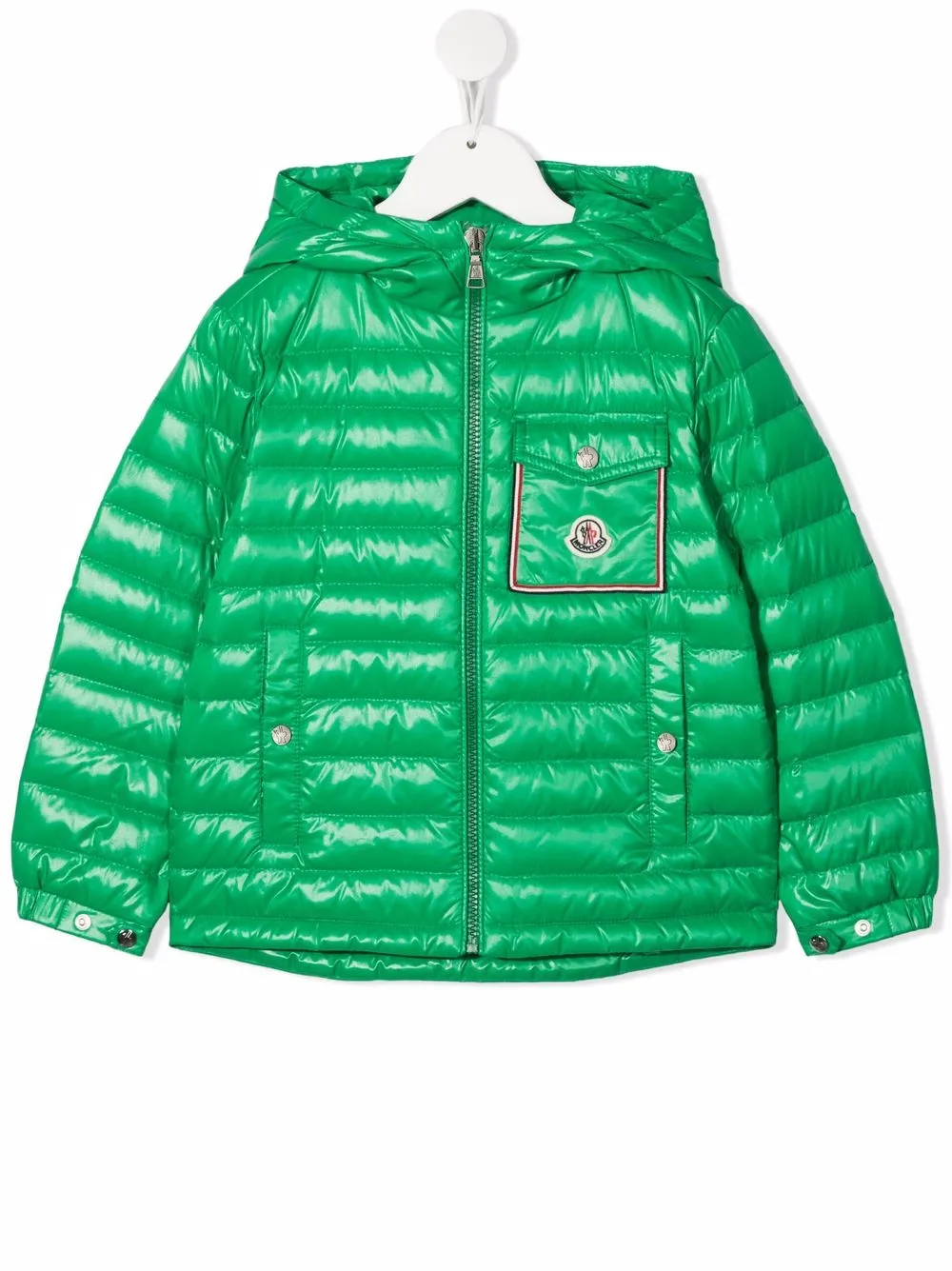

Пуховик на молнии Moncler Enfant, зеленый
