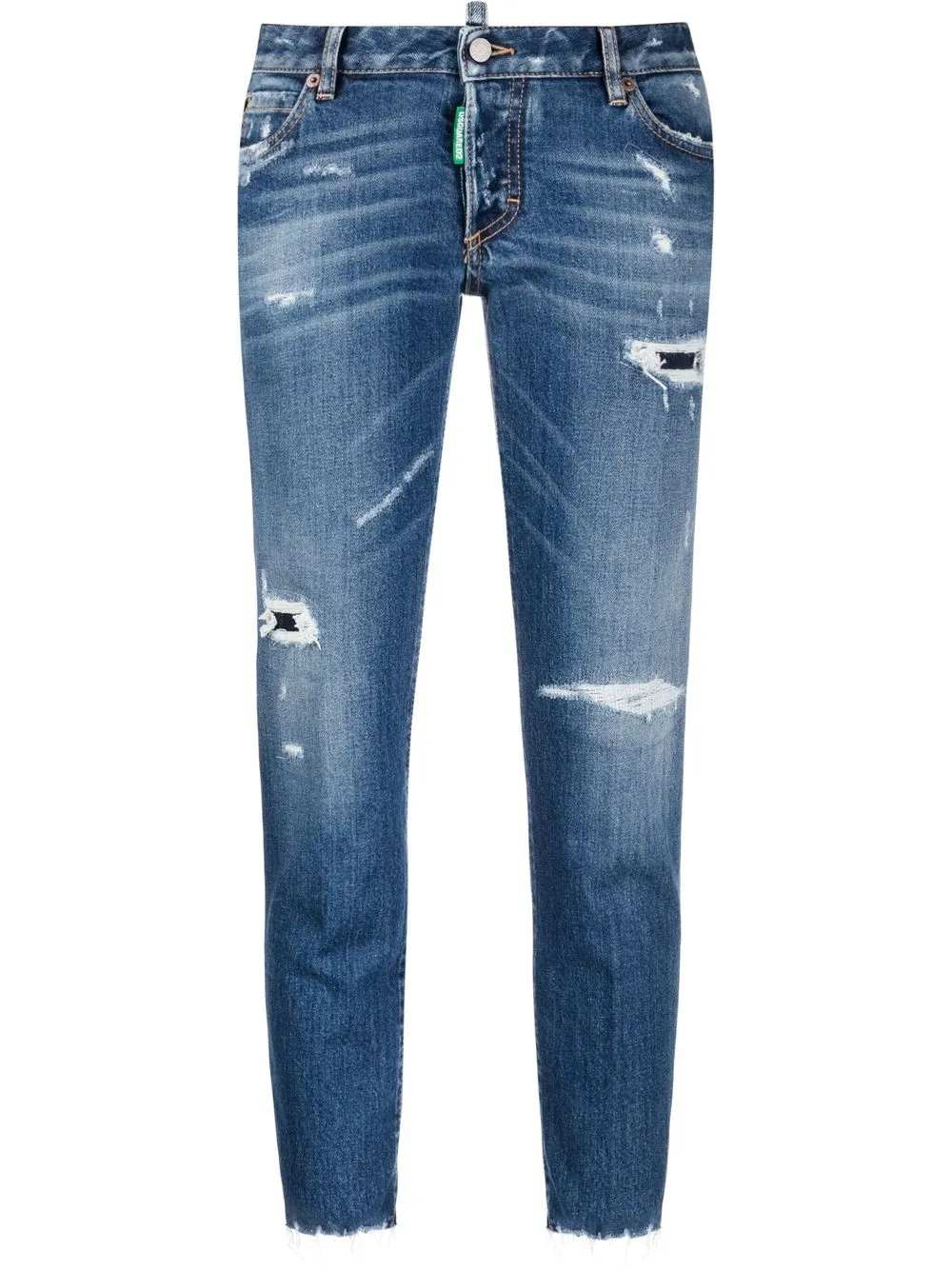 

Укороченные джинсы с эффектом потертости DSQUARED2, синий