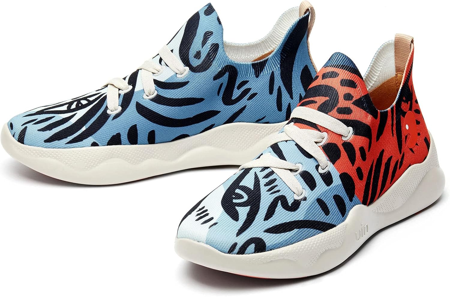 

Мужские модные кроссовки UIN Легкие прогулочные слипоны Комфортные художественно раскрашенные спортивные обувь для путешествий Mijas Eye of Exploration, леопардовый принт