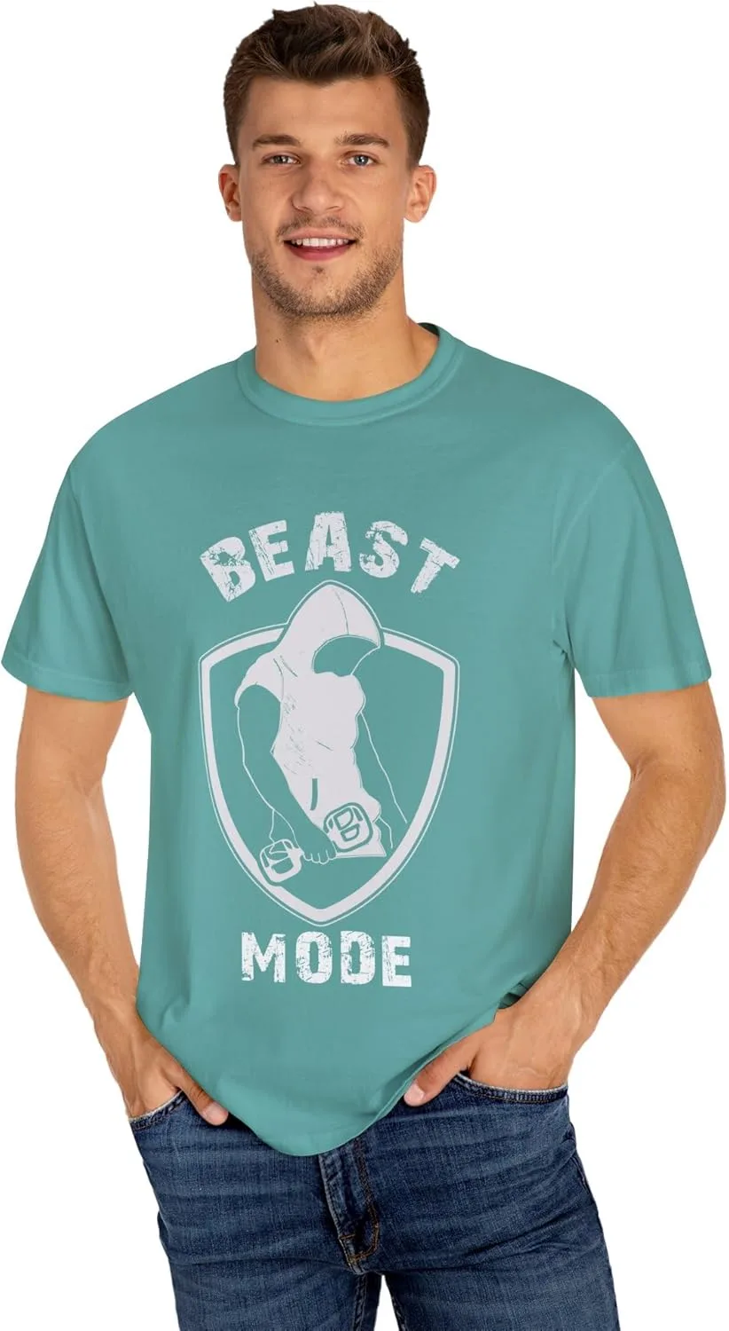 Футболка Beast Mode, фитнес-майка, мотивационная футболка для зала, одежда в стиле атлеже, топ в винтажном стиле GENERIC, Seafoam — фото 4