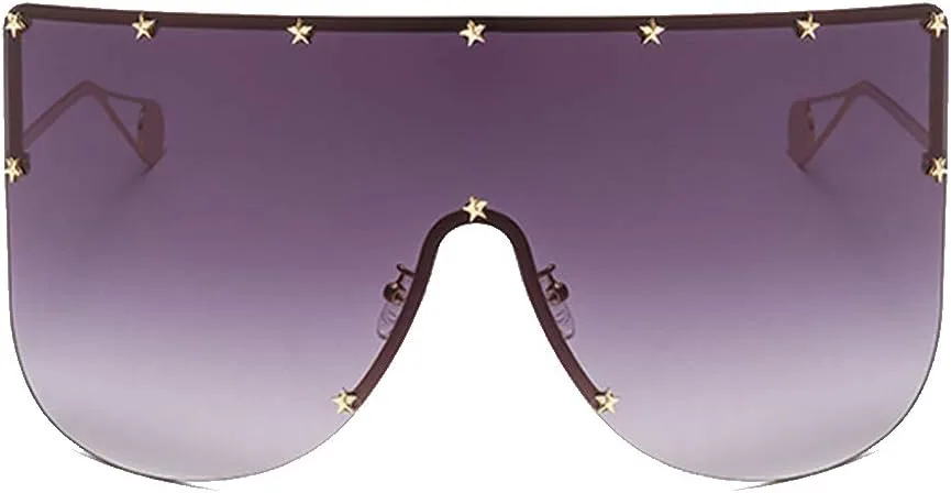 

COTIA/2020 Модные большие солнцезащитные очки для женщин, стильные цельные солнцезащитные очки для женщин и мужчин, солнцезащитные очки-маска UV400, Purple Grey