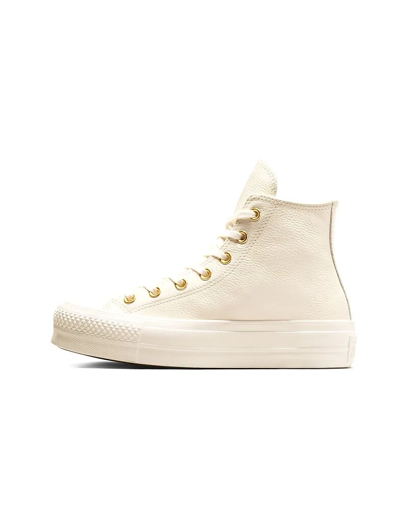 Кеды Converse Chuck Taylor All Star Lift на платформе, золотистые хиты в цвете цапля/золото — фото 3
