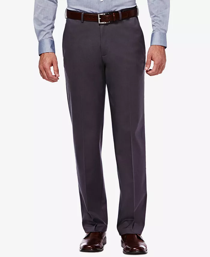 

Мужские брюки Premium No Iron Khaki Classic Fit с плоской передней частью и скрытой регулируемой талией Haggar, серый